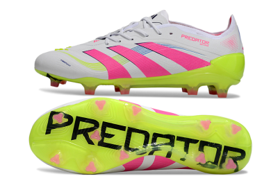 Adidas Predator Elite 25 FG Firm Ground Soccer Cleats - White/Pink/Yellow