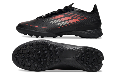 Adidas F50 Pro TF Artificial Turf Soccer Shoes - Black/Red/Silver