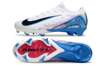 Nike Air Zoom Mercurial Vapor 16 Elite FG Firm Ground Soccer Cleats - White/Black/Blue
