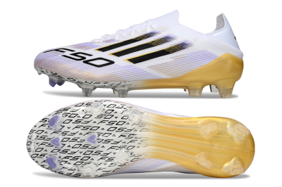 Adidas F50 Elite FG Firm Ground Soccer Cleats - White/Purple/Gold