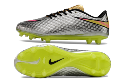 Nike Hypervenom Phantom FG Firm Ground Soccer Cleats - Silver/Pink/Yellow