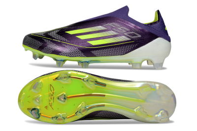 Adidas F50+ Elite Laceless FG Firm Ground Soccer Cleats - Purple/Yellow/White