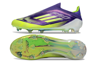 Adidas F50 Elite Laceless FG Firm Ground Soccer Cleats - Purple/Yellow/White