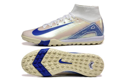 Nike Air Zoom Mercurial Superfly 10 Elite TF Artificial Turf Soccer Shoes - Beige/White/Blue