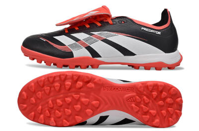 Adidas Predator Elite Foldover Tongue TF Artificial Turf Soccer Shoes - Black/White/Red