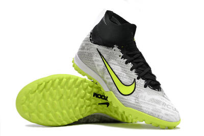 Nike Air Zoom Mercurial Superfly 9 Elite TF Artificial Turf Soccer Shoes - Silver/Black/Yellow