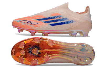Adidas F50 Elite Laceless FG Firm Ground Soccer Cleats - Pink/Blue/Gold
