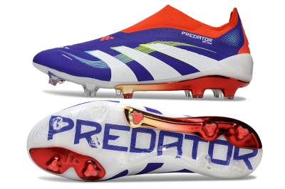 Adidas Predator 25 Elite Laceless FG Firm Ground Soccer Cleats - Blue/White/Red