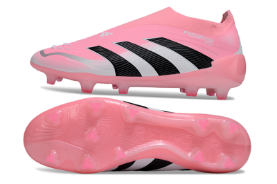 Adidas Predator 25 Elite Laceless FG Firm Ground Soccer Cleats - Pink/Black/White