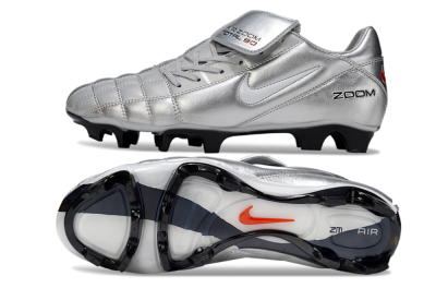 Nike Air Zoom Total 90 III FG Firm Ground Soccer Cleats - Silver/White/Black
