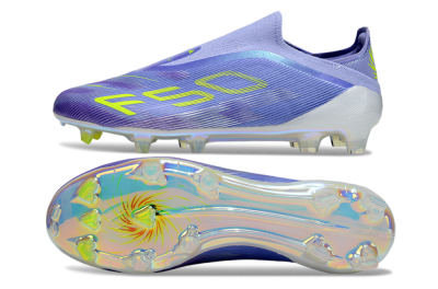 Adidas F50 Elite Laceless FG Firm Ground Soccer Cleats - Purple/Yellow/White