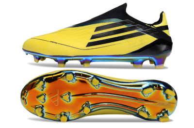 Adidas F50 Elite Laceless FG Firm Ground Soccer Cleats - Yellow/Black/Gold