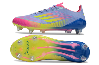 Adidas F50 Elite SG Soft Ground Soccer Cleats - Blue/Yellow/Pink