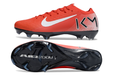 KM x Nike Air Zoom Mercurial Vapor 16 Elite FG Firm Ground Soccer Cleats - Red/White/Silver