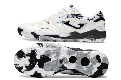 Joma Top Flex TF Artificial Turf Soccer Shoes - Beige/Black/White