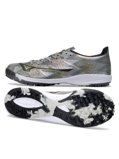 Mizuno Morelia Alpha Beta TF Artificial Turf Soccer Shoes - Silver/Gold/Black
