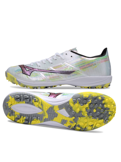 Mizuno Morelia Alpha Beta TF Artificial Turf Soccer Shoes - Yellow/Red/Blue