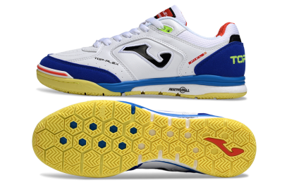 Joma Top Flex IC Indoor & Futsal Soccer Shoes - White/Blue/Red