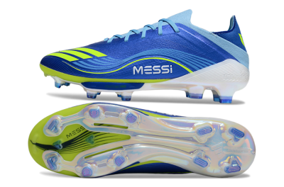 Messi x Adidas F50 Elite FG Firm Ground Soccer Cleats - Blue/Yellow/White
