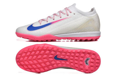 Nike Air Zoom Mercurial Vapor 16 Elite TF Artificial Turf Soccer Shoes - White/Blue/Pink
