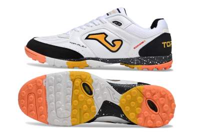 Joma Top Flex TF Artificial Turf Soccer Shoes - White/Yellow/Black
