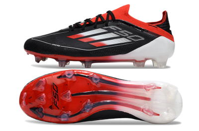 Adidas F50 Elite FG Firm Ground Soccer Cleats - Black/Red/Silver