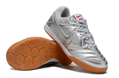 Supreme x Nike SB Gato IC Indoor & Futsal Soccer Shoes - Silver/White/Brown