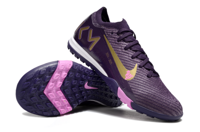 KM x Nike Air Zoom Mercurial Vapor 16 Elite TF Artificial Turf Soccer Shoes - Purple/Gold/Pink