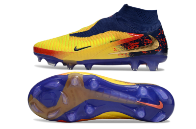 Nike Phantom 6 Elite High FG Firm Ground Soccer Cleats - Yellow/Red/Blue/Gold