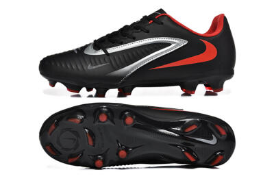 Nike Phantom 6 Elite FG Firm Ground Soccer Cleats - Black/Silver/Red