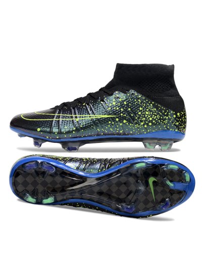 Nike Zoom Mercurial Superfly 4 Elite FG Firm Ground Soccer Cleats - Black/Yellow/Blue