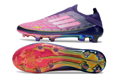 Adidas F50+ Elite Laceless FG Firm Ground Soccer Cleats - Pink/Yellow/Purple