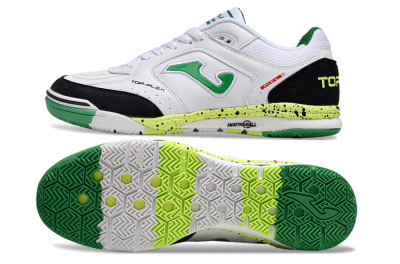 Joma Top Flex IC Indoor & Futsal Soccer Shoes - White/Yellow/Black