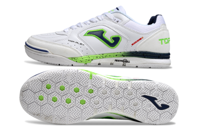 Joma Top Flex IC Indoor & Futsal Soccer Shoes - White/Blue/Yellow
