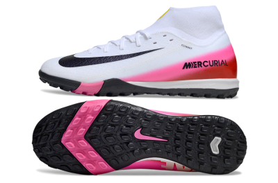 Nike Air Zoom Mercurial Superfly 10 Academy TF Artificial Turf Soccer Shoes - White/Black/Pink