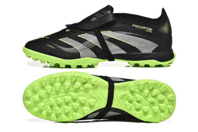 Adidas Predator 25 Elite Foldover Tongue TF Artificial Turf Soccer Shoes - Black/Silver/Yellow