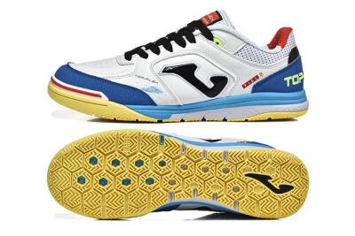 Joma Top Flex IC Indoor & Futsal Soccer Shoes - White/Black/Blue