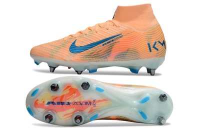 Nike Air Zoom Mercurial Superfly 10 Elite SG Soft Ground Soccer Cleats - Pink/Blue/Whtie