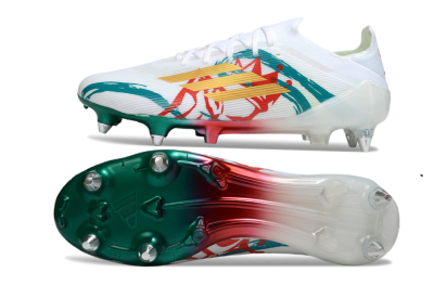 Adidas F50 Elite SG Soft Ground Soccer Cleats - White/Green/Gold/Red