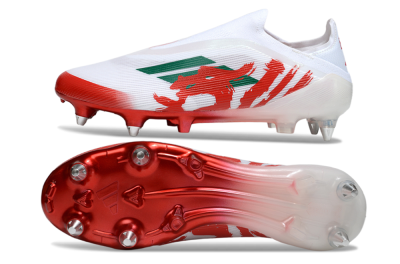 Adidas F50 Elite Laceless SG Soft Ground Soccer Cleats - White/Green/Red
