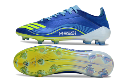 Messi x Adidas F50 Elite FG Firm Ground Soccer Cleats - Blue/Jade/Yellow