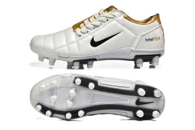 Nike Air Zoom Total 90 III FG Firm Ground Soccer Cleats - White/Black/Gold