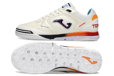 Joma Top Flex IC Indoor & Futsal Soccer Shoes - White/Black/Red