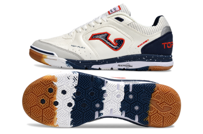 Joma Top Flex IC Indoor & Futsal Soccer Shoes - White/Blue/Red