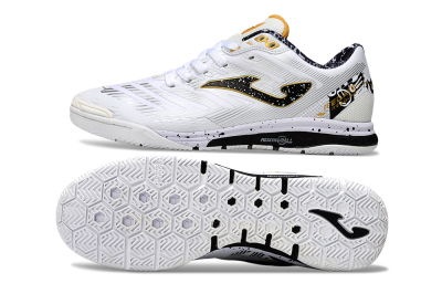 Joma Top Flex IC Indoor & Futsal Soccer Shoes - White/Black/Gold