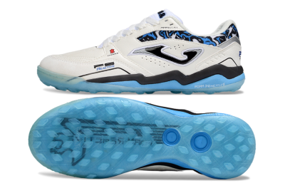 Joma Top Flex TF Artificial Turf Soccer Shoes - White/Black/Blue