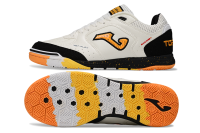 Joma Top Flex IC Indoor & Futsal Soccer Shoes - White/Yellow/Black