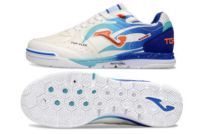 Joma Top Flex IC Indoor & Futsal Soccer Shoes - White/Red/Blue