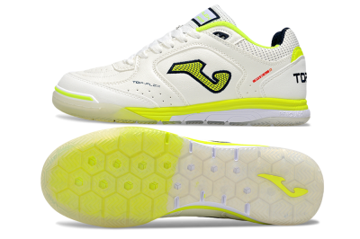 Joma Top Flex IC Indoor & Futsal Soccer Shoes - White/Yellow/Black
