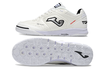 Joma Top Flex IC Indoor & Futsal Soccer Shoes - White/Silver/Black